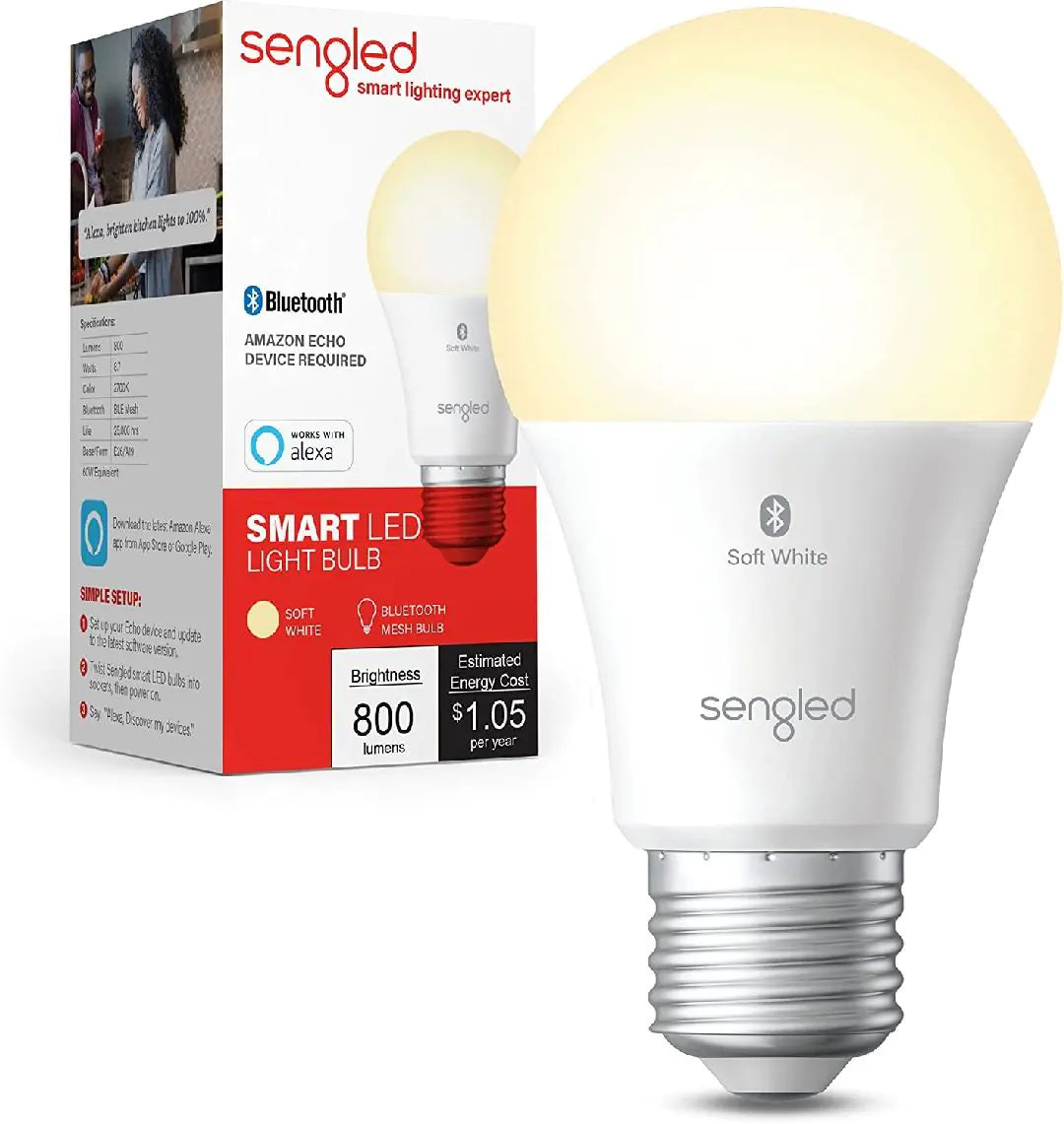 LED Smart Light Bulb, Alexa Compatible